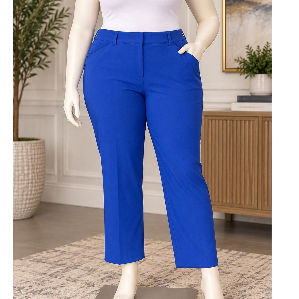 Lane Bryant Royal Blue Dress Pants Straight Leg Stretch Career Plus 24